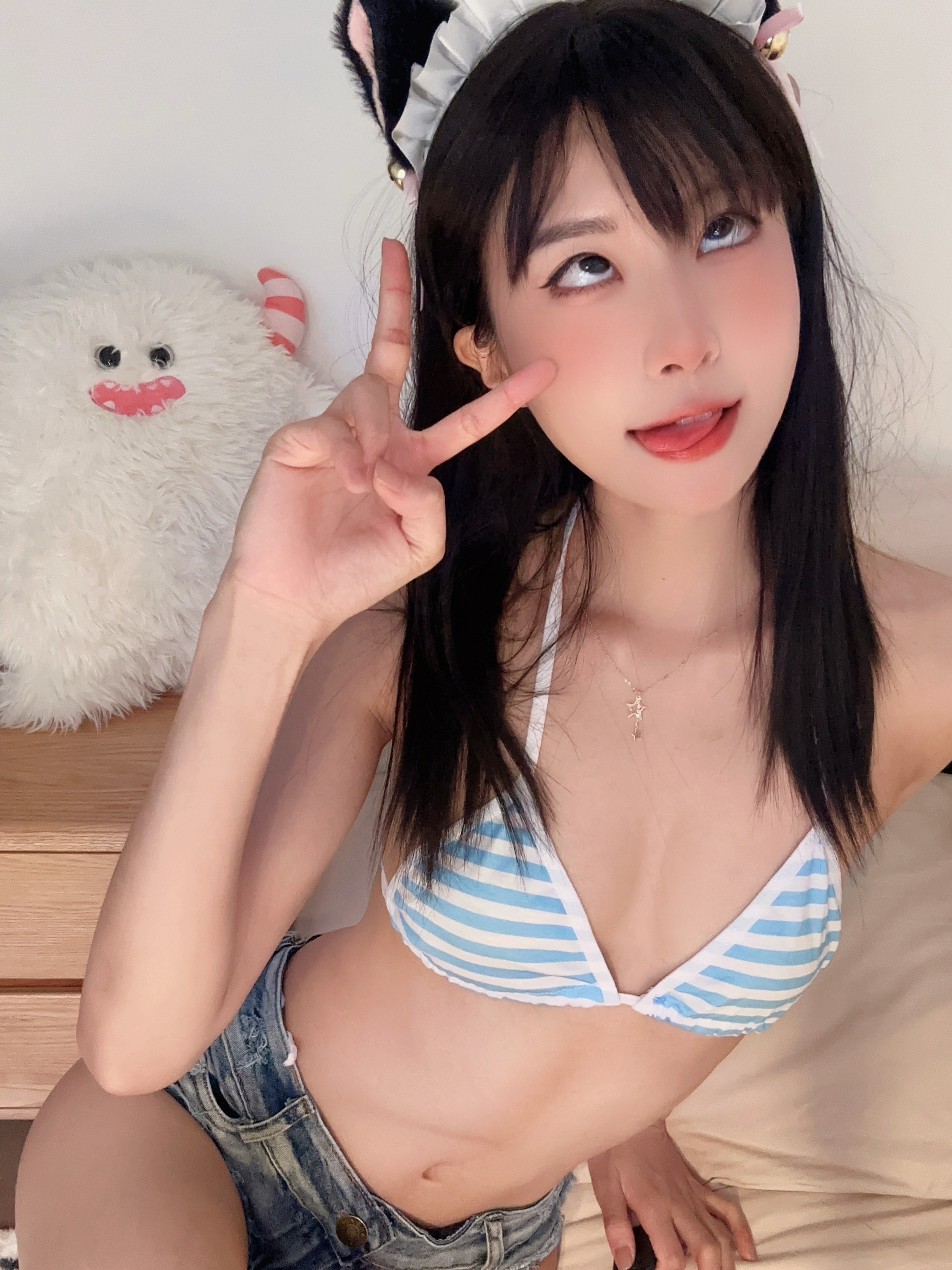 布丁大法 – NO.085 蓝白条纹喵 [26P9V]-XikXak